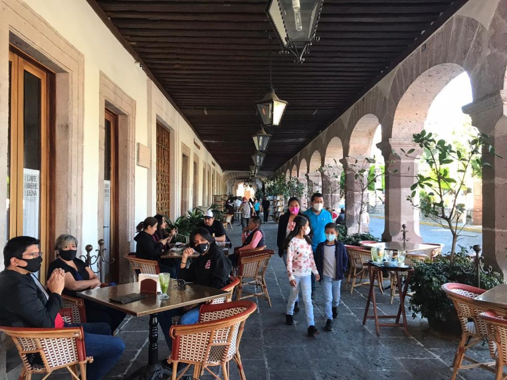 los portales del centro de Morelia